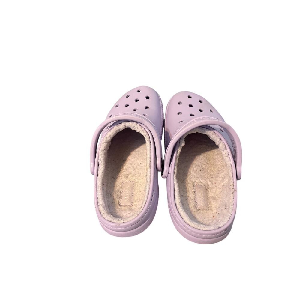 Crocs Classic Lined Clogs Lavender Purple Fuzzy Women's 9 Cozy Casual Athleisure - Picture 5 of 6
